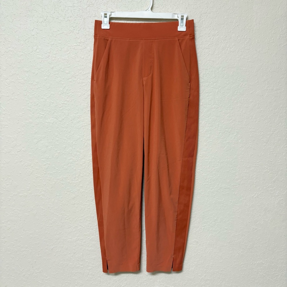 Athleta Brooklyn Mid Rise Ankle Pant Size 0 Pull On Orange Athleisure Travel